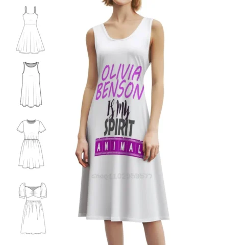 Vestido Mini Casual Feminino Olivia Benson Is My Spirit Animal – Estilo Preppy e Conforto