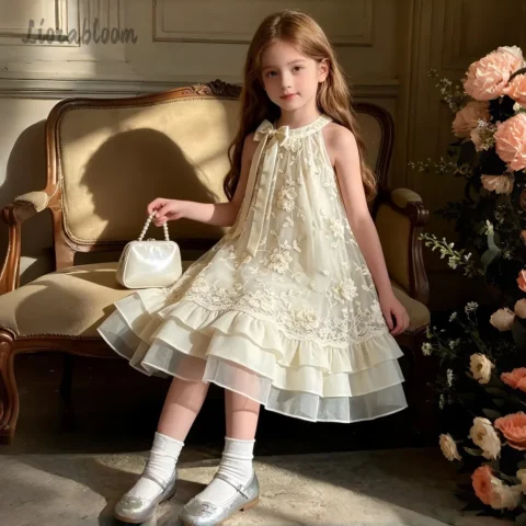 Vestido de Tule com Renda para Meninas – Elegância e Conforto para Festas