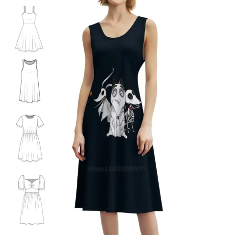 Vestido Feminino Hip Hop Tim Burton – Corpo da Noiva com 50% OFF no Aliexpress
