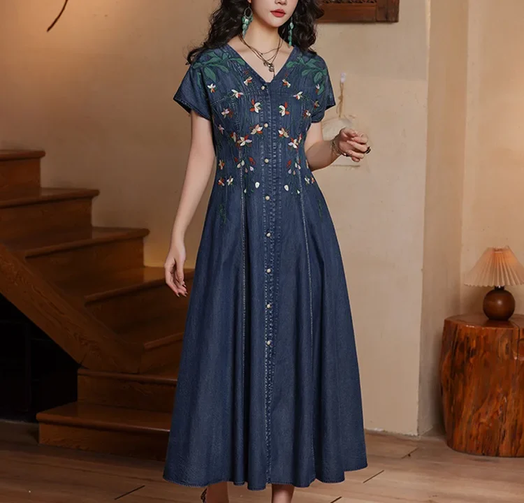 Vestido Jeans Feminino TIYIHAILEY: Estilo Chinês com Desconto de 35%