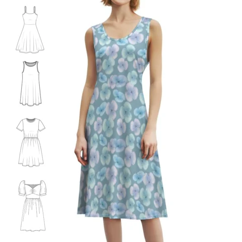 Vestido Light Blue Flowers Light Boho Chic – Elegância e Conforto para Todas as Ocasiões