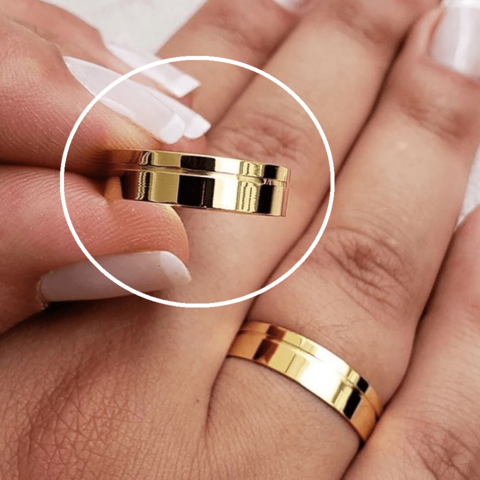 Aliança de moeda antiga avulsa modelo R1 4mm – Qualidade e custo-benefício