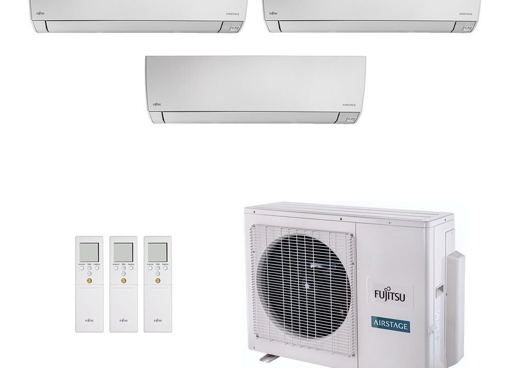 Ar-Condicionado Multi Split Inverter Fujitsu 23.000 (2x Evap HW 9.000 + 1x Evap HW 12.000) Quente/Frio 220V