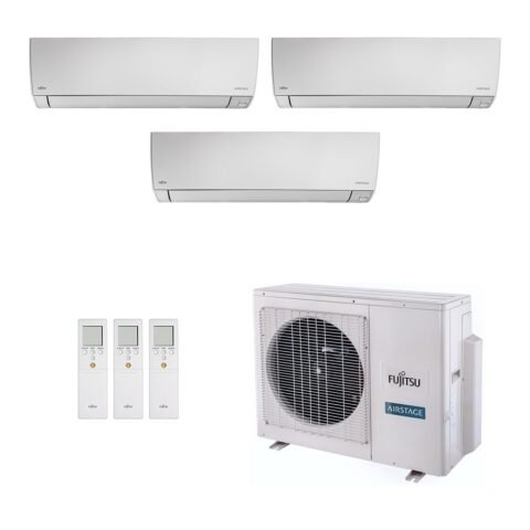 Ar-Condicionado Multi Split Inverter Fujitsu 23.000 (2x Evap HW 9.000 + 1x Evap HW 12.000) Quente/Frio 220V