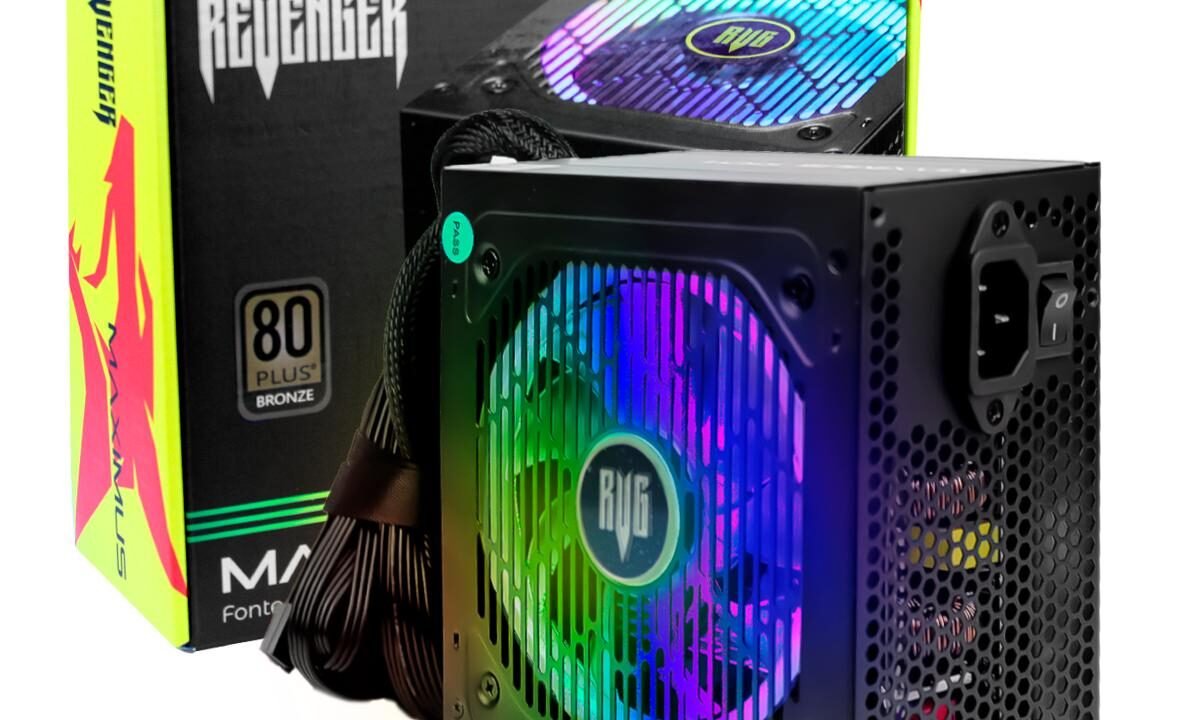 Fonte Gaming ATX 550W Revenger Maximus RGB 80 Plus Ultra-Silenciosa PFC – FO-MAX01RGB