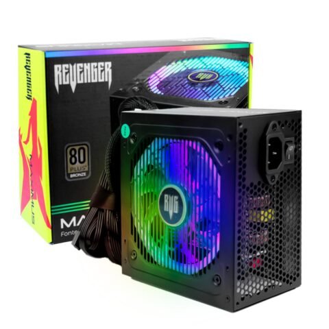 Fonte Gaming ATX 550W Revenger Maximus RGB 80 Plus Ultra-Silenciosa PFC – FO-MAX01RGB