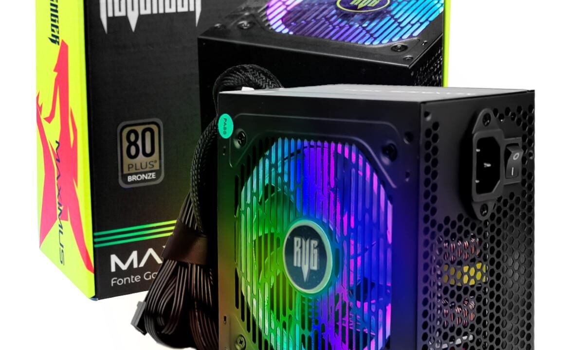 Fonte ATX Gamer Maximus 750W RGB Revenger Ultra-Silenciosa 80 Plus Bronze para PC Desktop