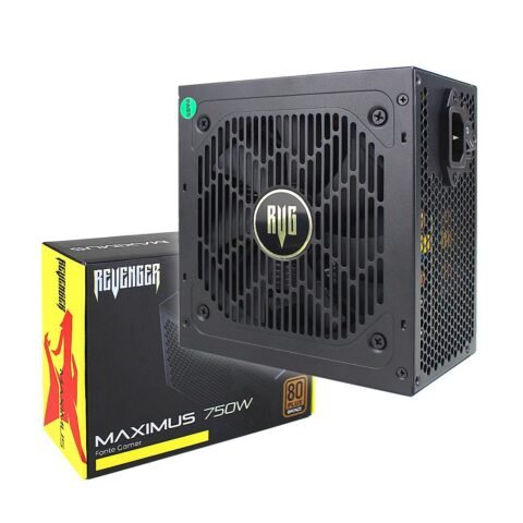 Fonte de Alimentação Gamer 750W Revenger ATX Ultra-Silenciosa 80 Plus Bronze FO-MAX03