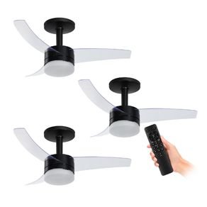 Kit 3 Ventiladores de Teto Arno Ultimate Bivolt Preto com Controle Remoto VX14