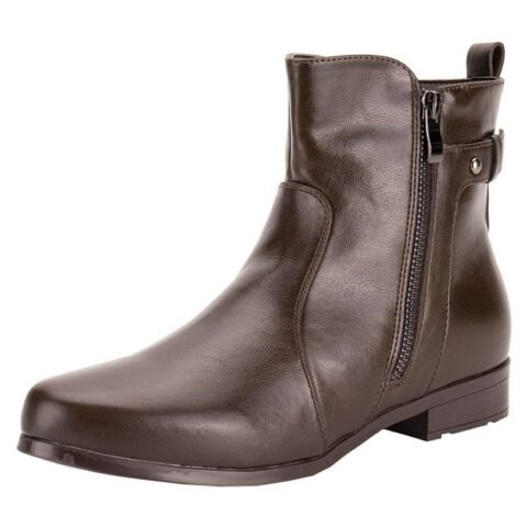 Bota Feminina Cano Baixo Mooncity 72325 CAFÉ 34 – Conforto e Estilo para Seu Dia a Dia