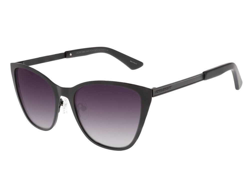 Óculos de Sol Feminino New Tech Gatinho Metal Degradê – Estilo e Proteção com Chilli Beans