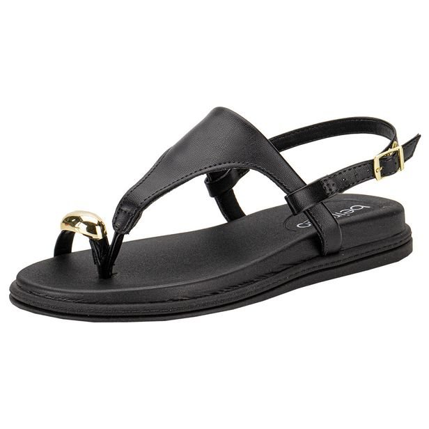 Sandália Feminina Flat Beira Rio 8513313 Preto 34: Conforto e Estilo para o Seu Dia a Dia
