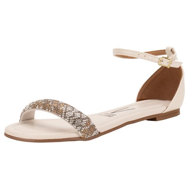 Sandália Feminina Flat Vizzano 62351704 MARFIM 36 – Conforto e Estilo para o Seu Dia a Dia