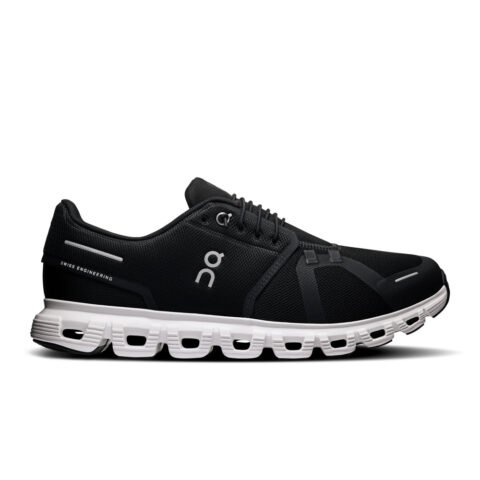 Tênis On Running Cloud 6 Masculino Preto e Branco – Conforto e Estilo para o Dia a Dia