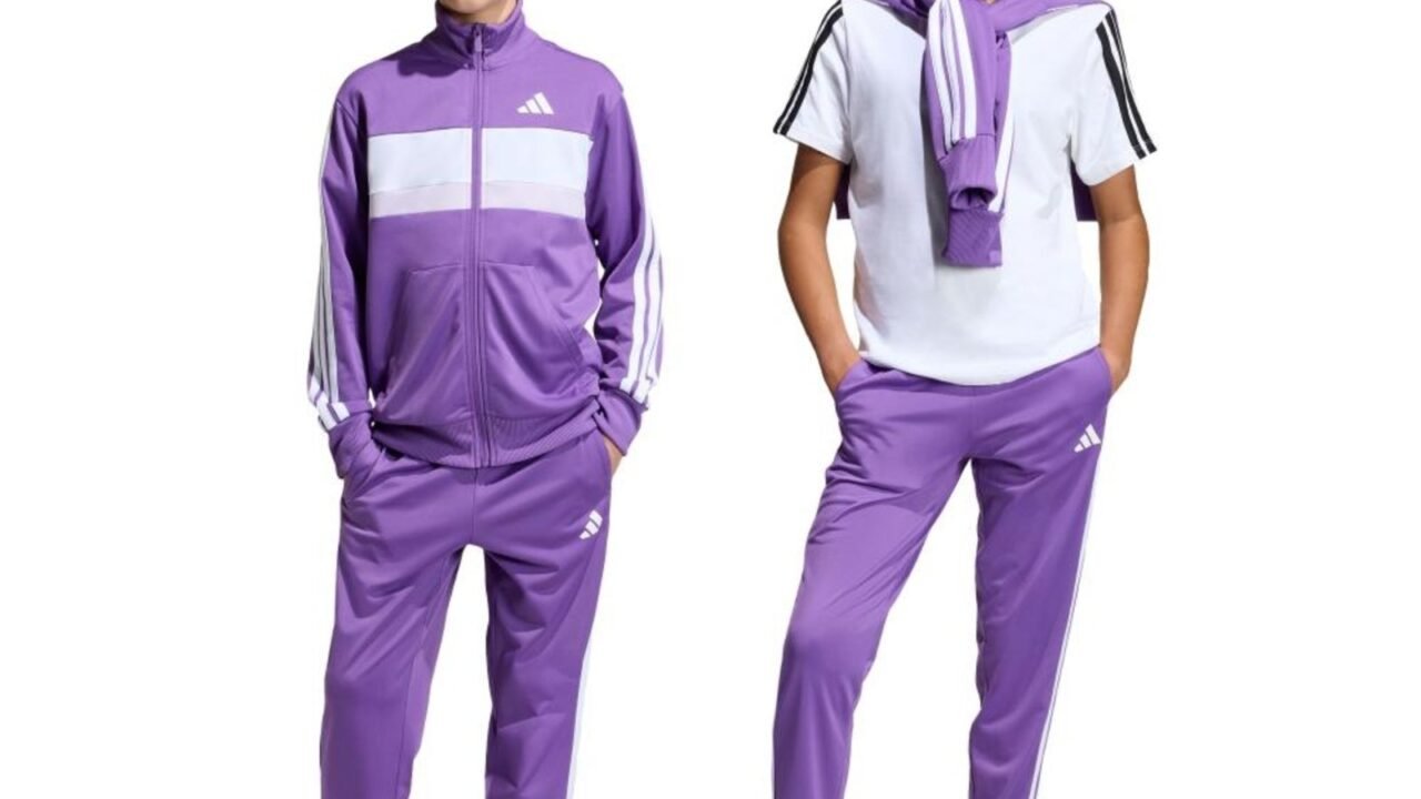 Infantil – Agasalho Malha Seasonal Essentials Tiberio Três Listras adidas Sportswear Roxo