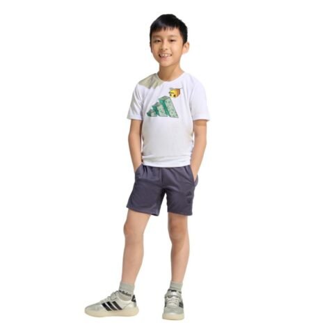 Conjunto Infantil Adidas Minecraft Training Summer Branco – Conforto e Estilo para os Pequenos