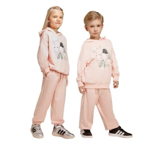 Infantil – Conjunto Jogger Tiro_nster adidas Sportswear Rosa