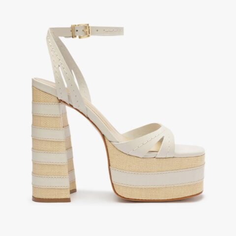 Sandália Plataforma Sade Couro Branco | Schutz – Conforto e Estilo para o Verão