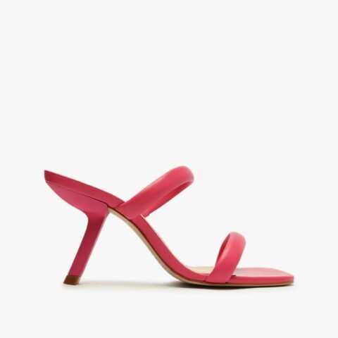 Sandália Mule Salto Curvado Couro Rosa Schutz: Estilo e Conforto na Medida Certa