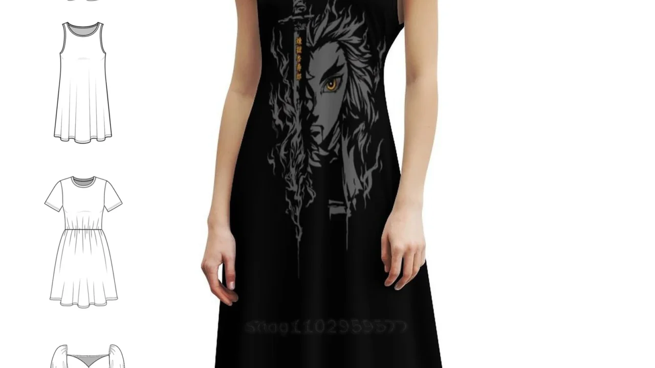 Vestido Flame Hashira Vintage Bohemian – Opções com Manga Bufante ou Sem Manga
