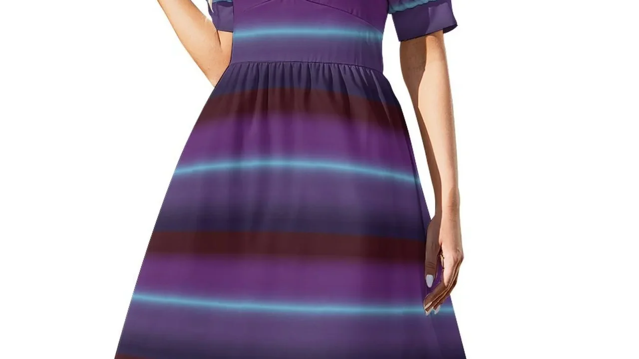 Vestido Floral Gradient Smock para Mulheres – Casual e Elegante para Primavera e Verão