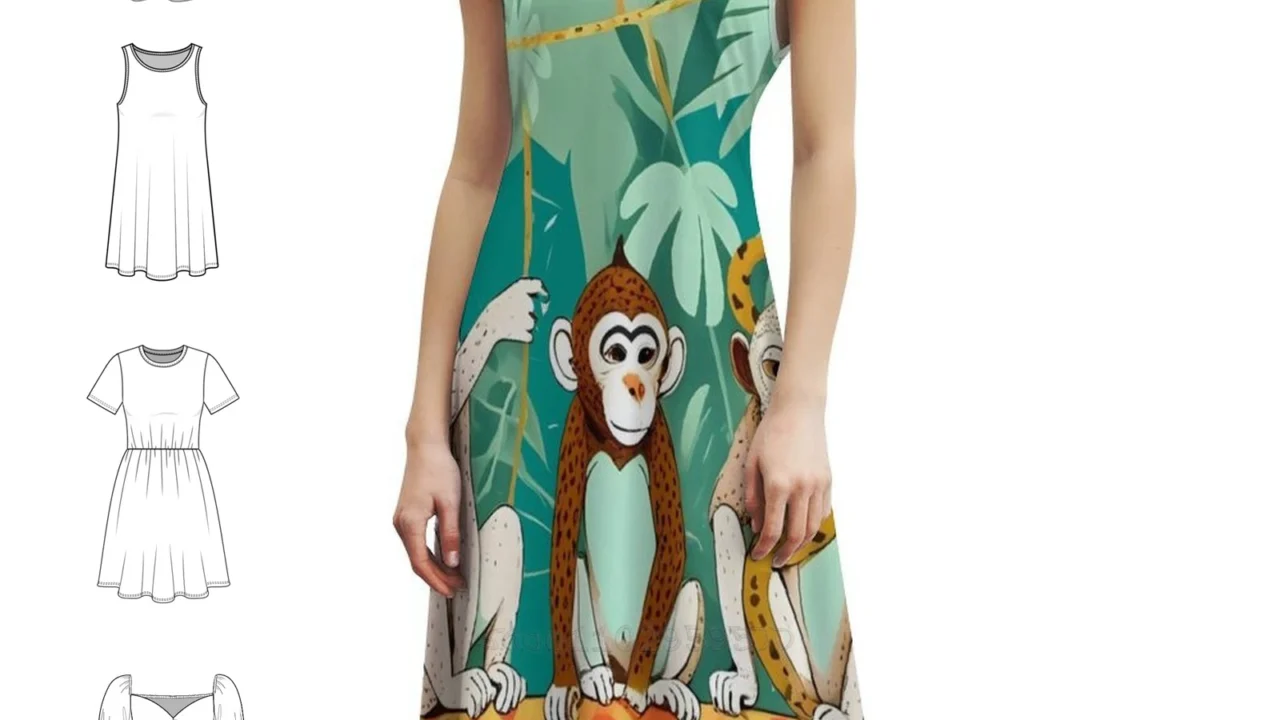 Vestido Casual Play Date Monkeys Jungle – Estilo e Conforto para a Primavera e Verão