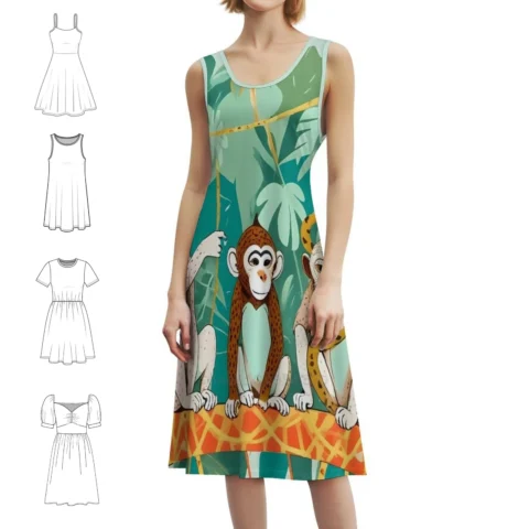 Vestido Casual Play Date Monkeys Jungle – Estilo e Conforto para a Primavera e Verão