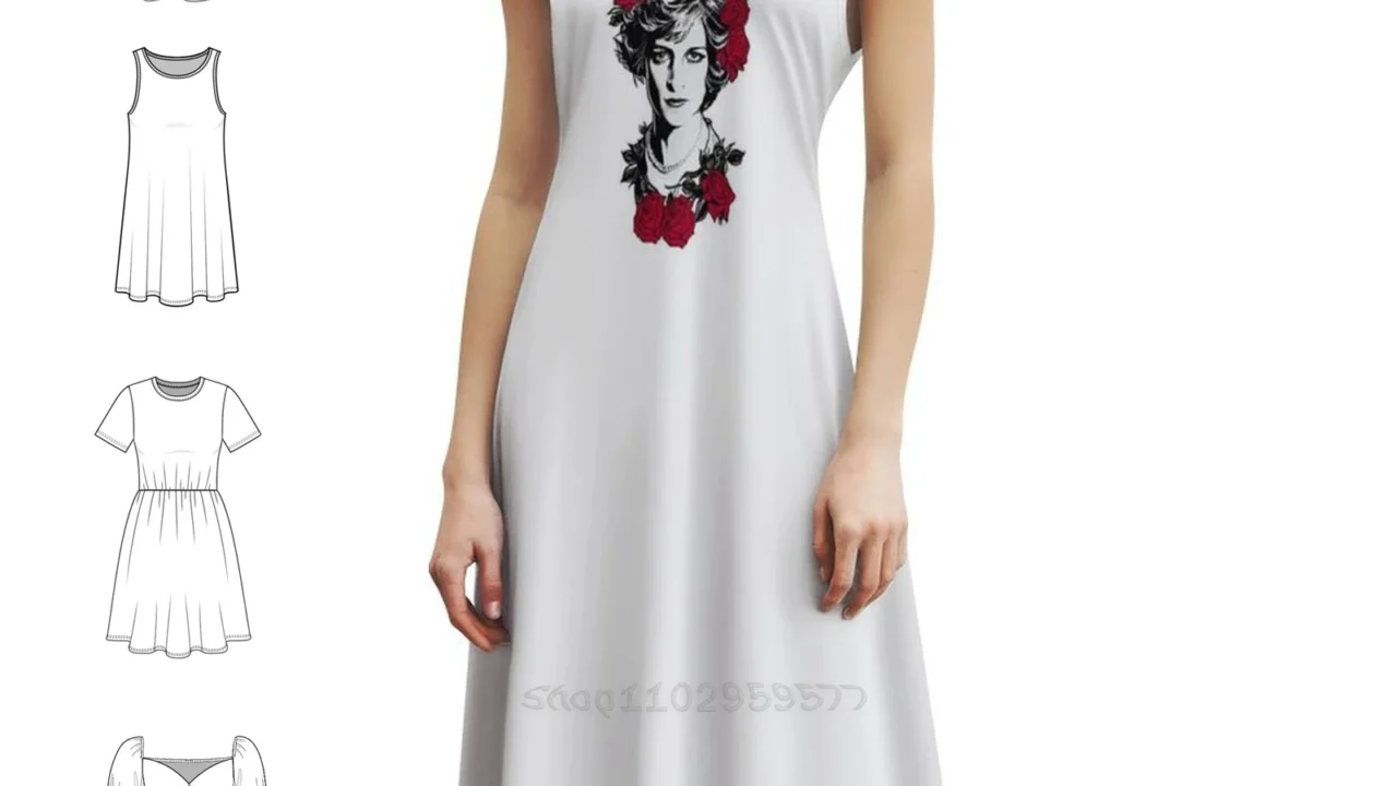 Vestido Estilo Coreano Red Roses – Elegância Casual para Mulheres