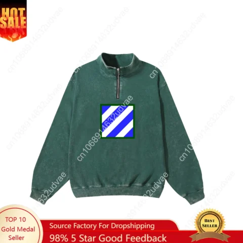Moletom Vintage 3rd Infantry Division com Zíper – Conforto e Estilo para Todos