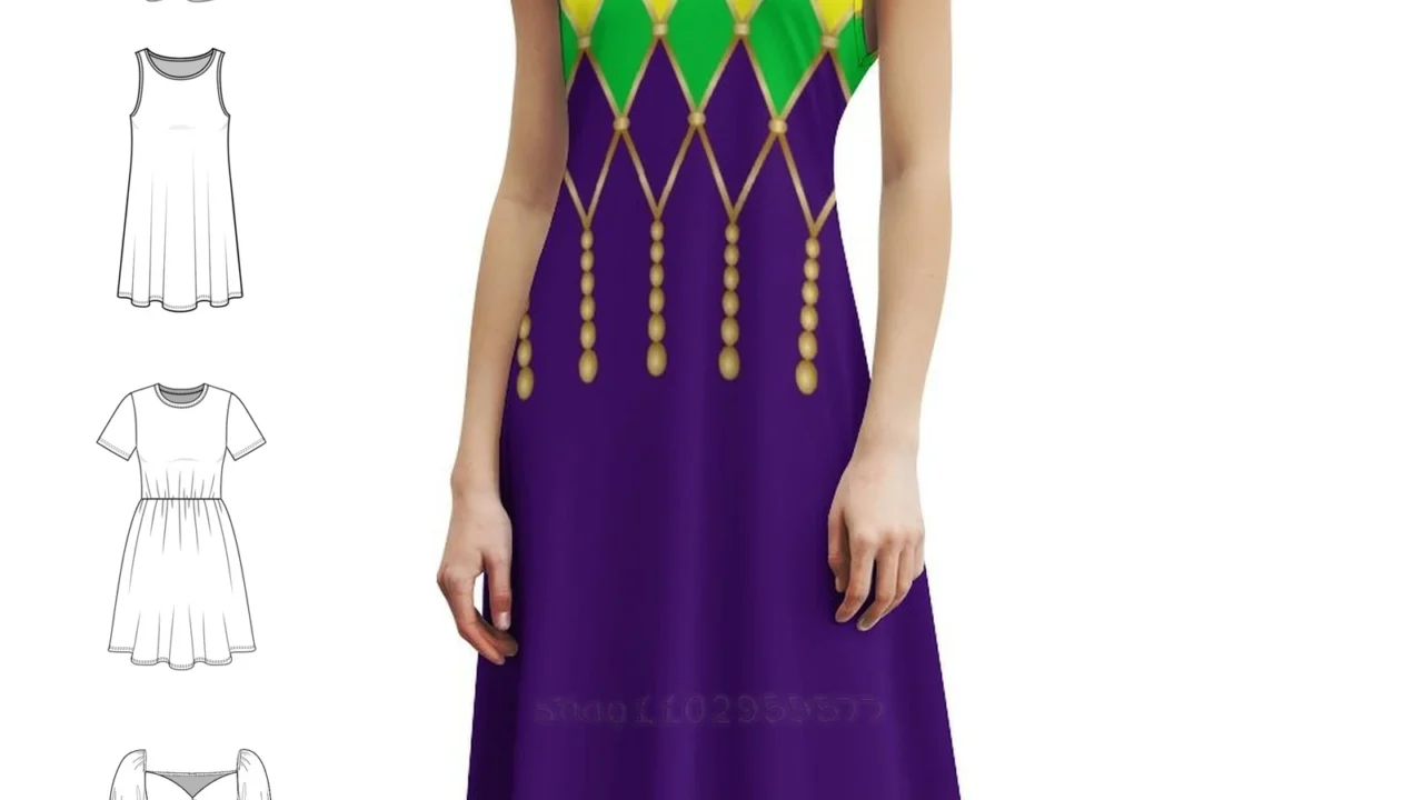 Vestido Mini Carnaval Geométrico Dourado para Mulheres – Oferta Imperdível