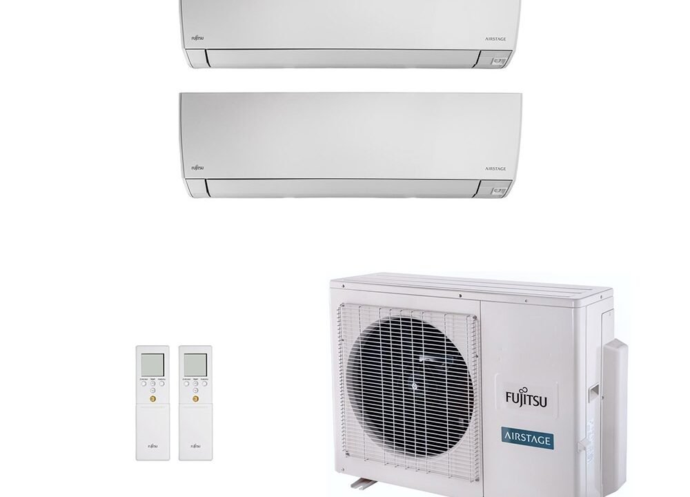 Ar-Condicionado Multi Split Inverter Fujitsu 18.000 (2x Evap HW 12.000) Quente/Frio 220V
