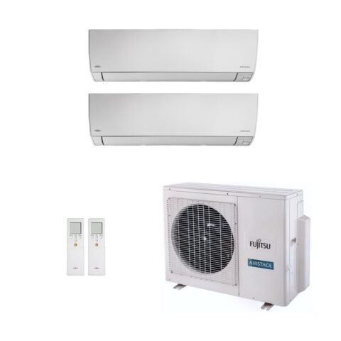 Ar-Condicionado Multi Split Inverter Fujitsu 18.000 (2x Evap HW 12.000) Quente/Frio 220V