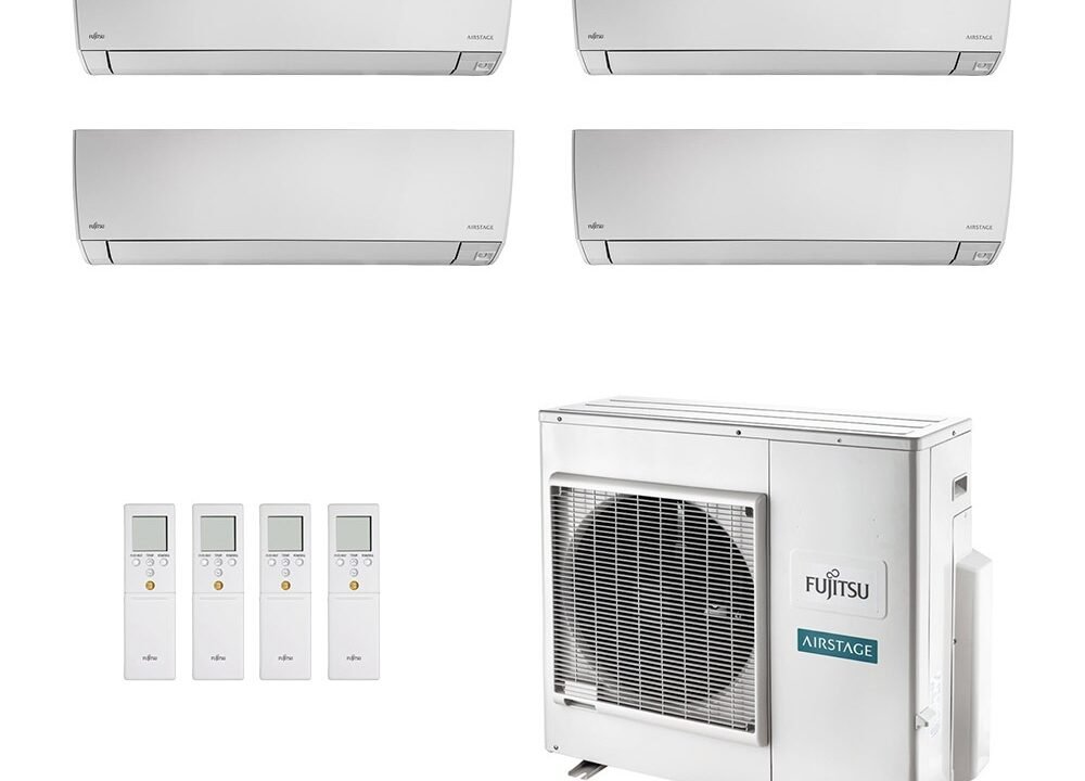 Ar-Condicionado Multi Split Inverter Fujitsu 35.000 (4x Evap 12.000) Quente/Frio 220V