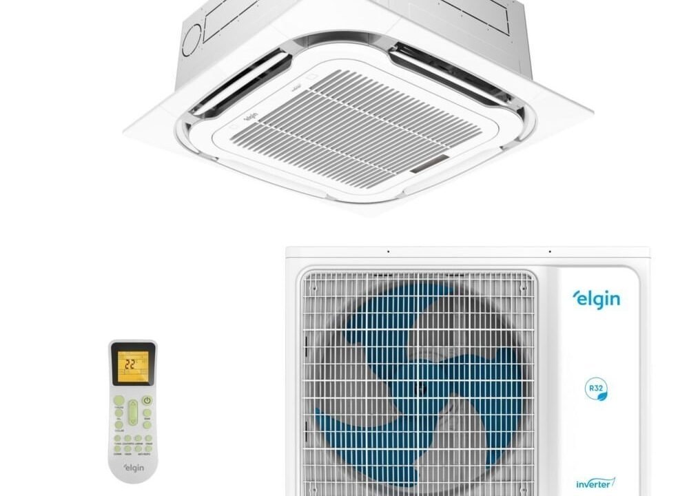 Ar-Condicionado Split Cassete 4 Vias Inverter Plus R-32 Elgin 24.000 BTUs Só Frio 220V Monofásico
