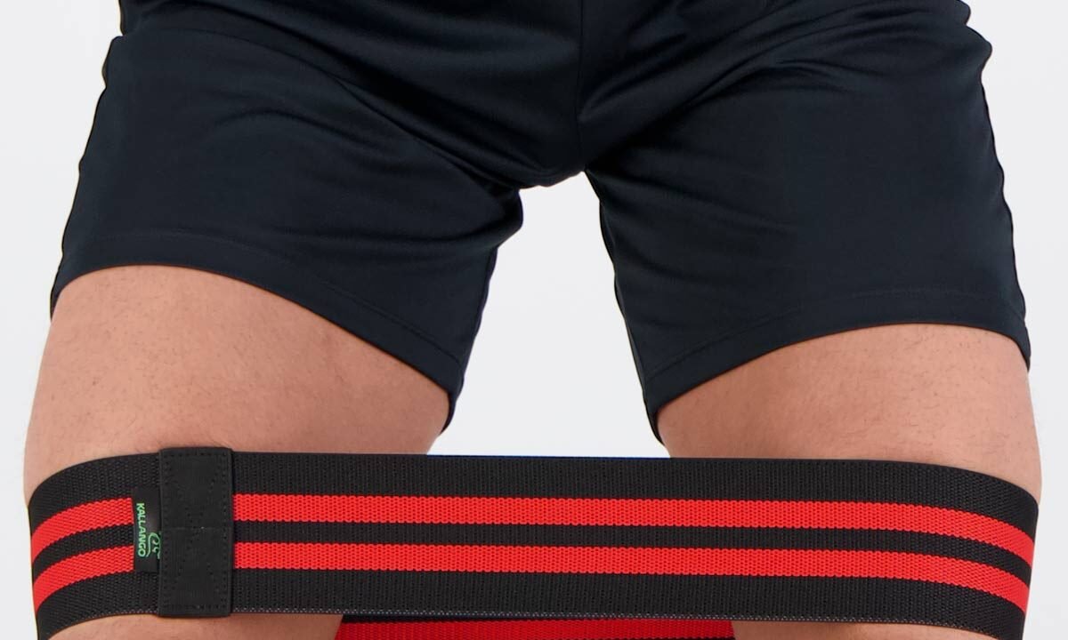 Band Elástica Kallango Pro 74cm Preto e Vermelho – Resistência Média para Treinos