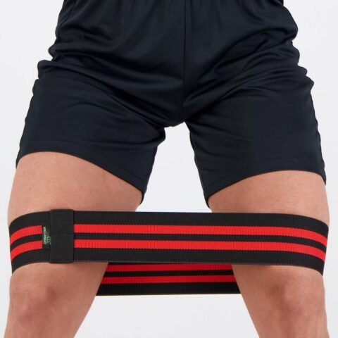 Band Elástica Kallango Pro 74cm Preto e Vermelho – Resistência Média para Treinos