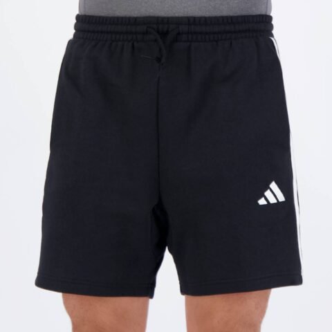 Bermuda Adidas 3S French Terry Preta: Conforto e Estilo Casual