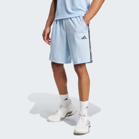 Bermuda Adidas Essentials 3 Listras Azul – Conforto e Estilo para Seu Treino