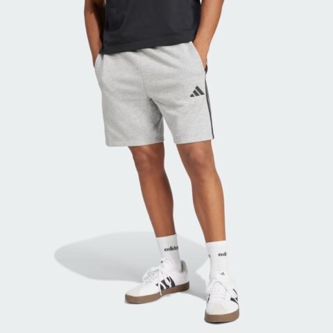 Bermuda Adidas Essentials 3S Cinza e Preta – Conforto e Estilo Casual