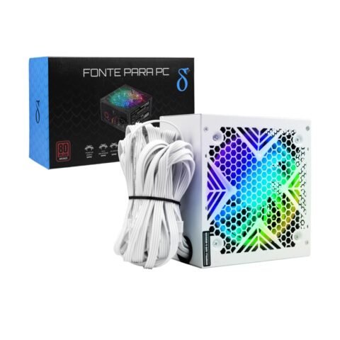 Fonte ATX 550W RGB Aitek DELTA-F550-B: Potência e Estilo para Seu PC