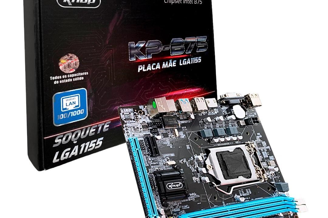 Placa Mãe Intel LGA1155 B75/H77 DDR3 Knup HDMI SATA USB 3.0 Micro-ATX – KP-B75