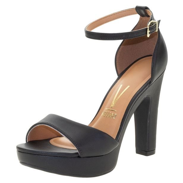 Sandália Feminina Salto Alto Vizzano Preto 34 – Conforto e Estilo para Seu Dia a Dia
