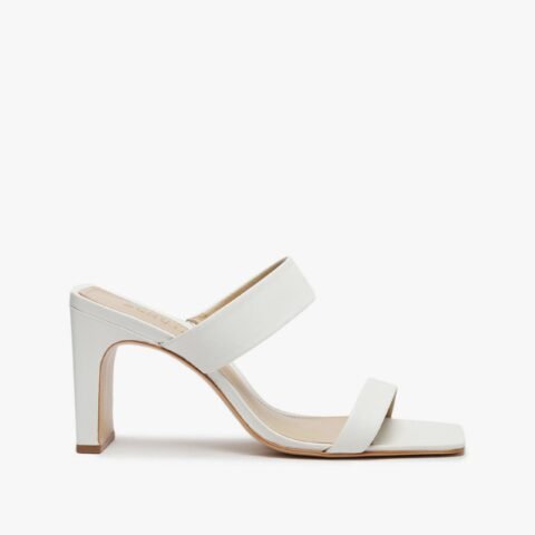 Sandália Mule High Salto Barra Couro Branca | Schutz – Sofisticação e Versatilidade
