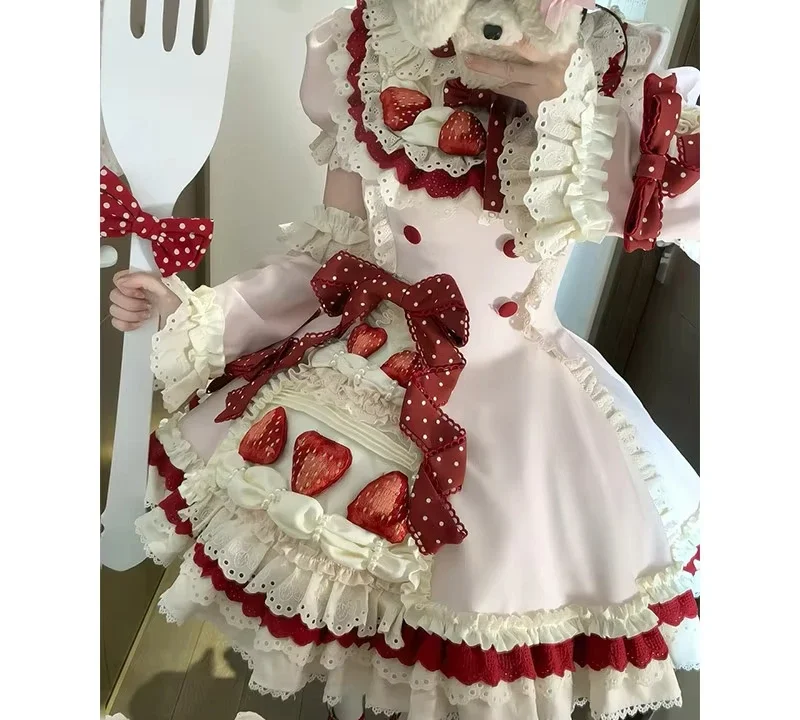 Vestido Lolita Y2K Pink Strawberry Cake: Estilo e Doçura com 50% OFF