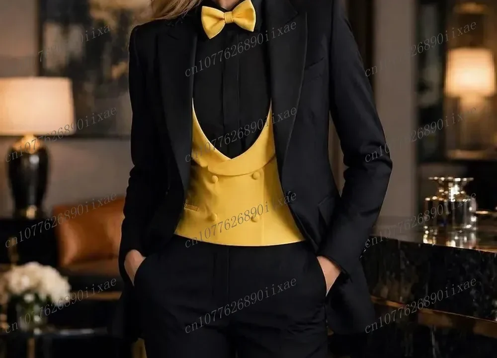 Conjunto Feminino Preto e Amarelo: Elegância para Eventos e Trabalho