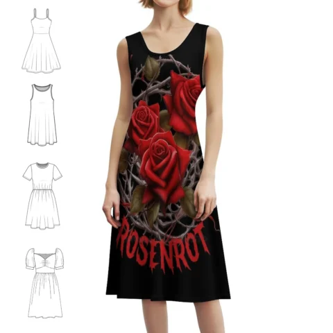 Rose Red Nest Korean Style Dress: Elegância Casual com Desconto Especial
