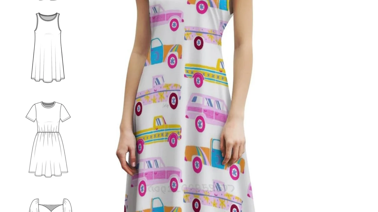 Vestido Mini Retro Roads Candy Palette: Estilo Casual com 50% de Desconto