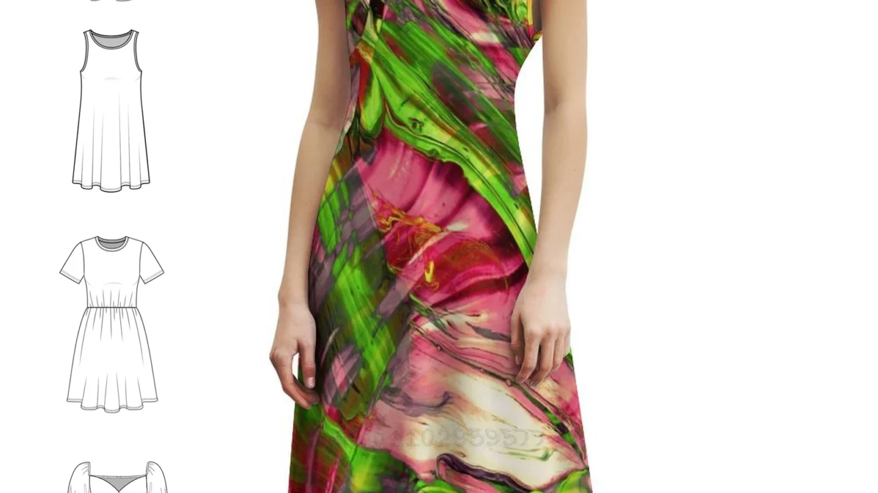 Vestido Mini Abstract Colorful Painting: Estilo e Conforto para Suas Festas na Praia