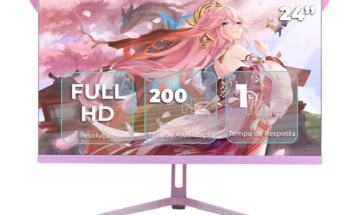 Monitor Gamer Rosa 24’’ Full HD Aitek 200Hz 1ms – DELTA-M2413RA