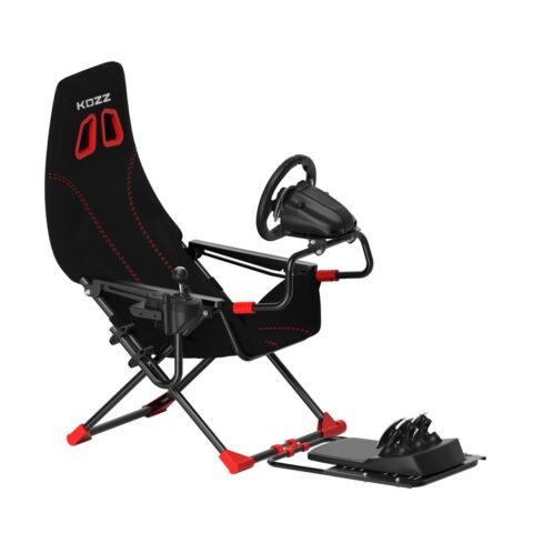 Cockpit Gamer Dobrável Kozz com Assento Ergonômico para Simulador Racing